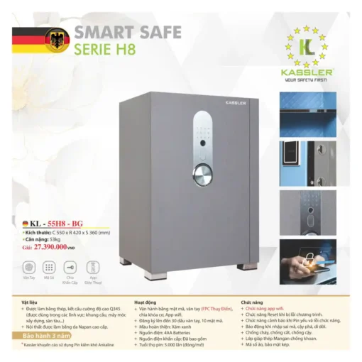 Két sắt Kassler 55H8-BG Xám BG