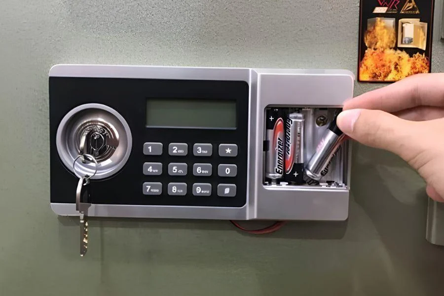 Cách mở két sắt mini khi hết pin