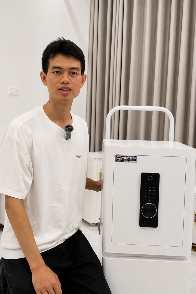 Kevin Minh Khang đối chiếu thiết kế két sắt thực tế