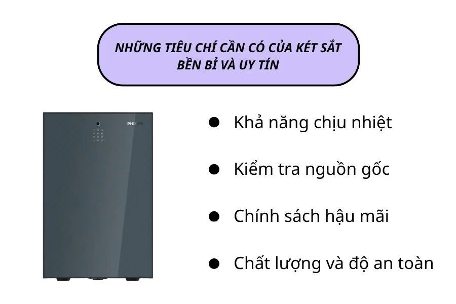 Những tiêu chí cần có của két sắt bền bỉ và uy tín
