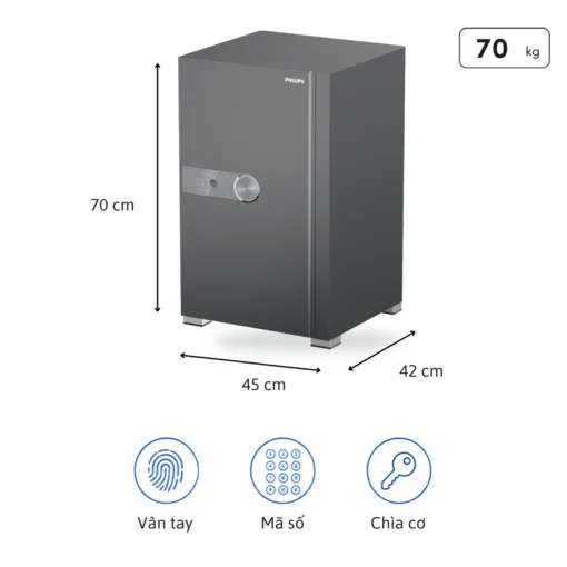 Két sắt Philips SBX202-7C0, kích thước 70 x 45 x 42 cm, khối lượng 70 kg
