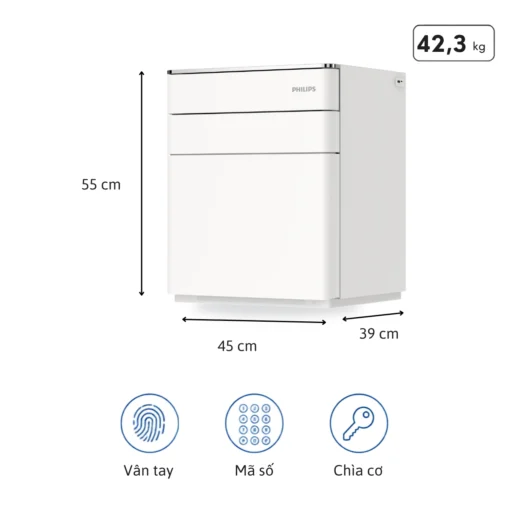 Két sắt Philips SBX302-5PC, kích thước 55 x 49 x 45 cm, khối lượng 42,3 kg