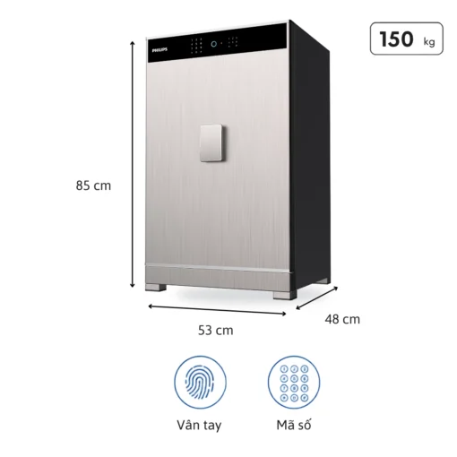 Két sắt Philips SBX701-8B0, kích thước 85 x 53 x 48 cm, khối lượng 150 kg
