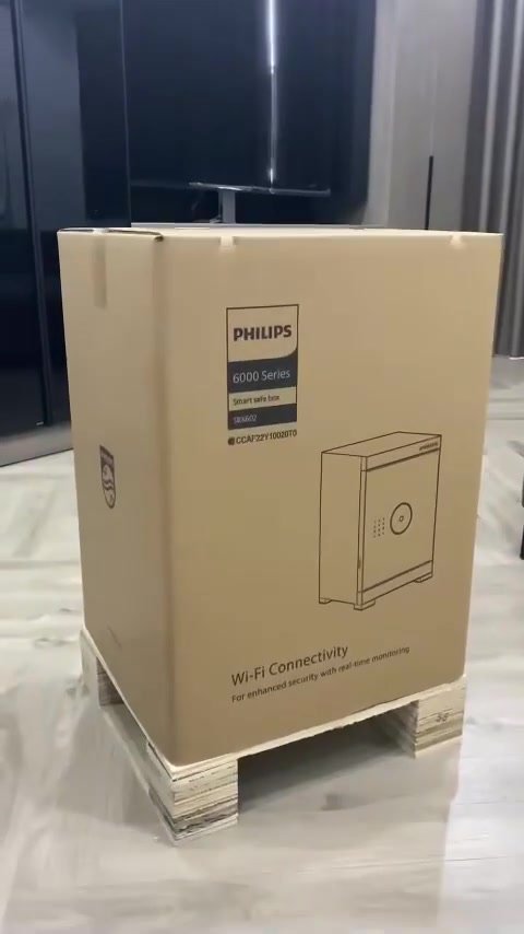 Thùng két Philips SBX602-5CU trên pallet khi giao tại Quận 7